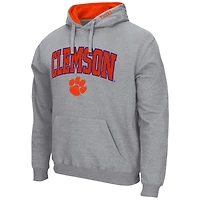 Chandail à capuchon Colosseum pour hommes gris chiné Clemson Tigers Arch & Logo 3.0