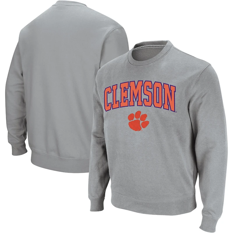 Sweat Colosseum gris chiné avec arc et logo Clemson Tigers pour homme