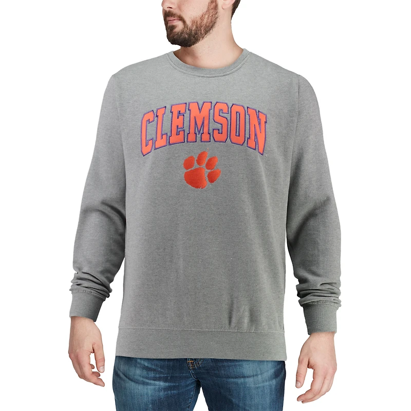 Sweat Colosseum gris chiné avec arc et logo Clemson Tigers pour homme