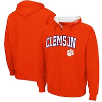 Men's Colosseum Orange Clemson Tigers Arch & Logo 3.0 Full-Zip Hoodie