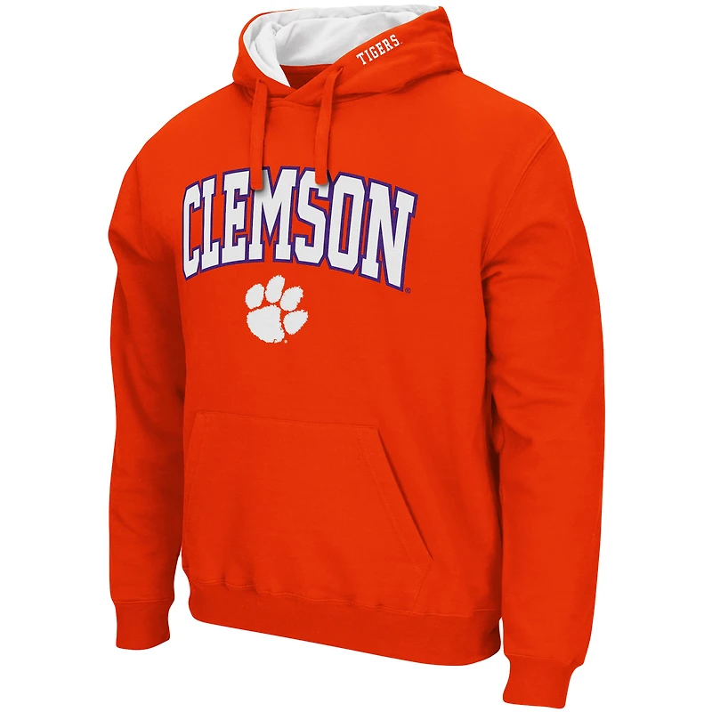 Chandail à capuchon Colosseum Orange pour hommes Clemson Tigers Arch & Logo 3.0