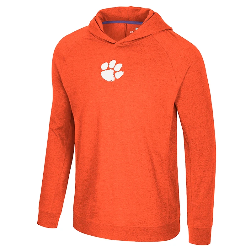 Men's Colosseum Orange Clemson Tigers Back Business Long Sleeve Raglan Hooded T-Shirt