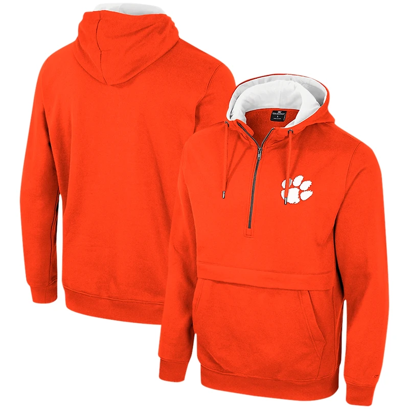 Sweat à capuche demi-zippé Colosseum Orange Clemson Tigers pour hommes