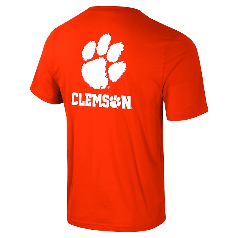 T-shirt Colosseum Orange Clemson Tigers Logo Lockup 2-Hit Active Blend pour hommes