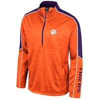 Men's Colosseum Orange Clemson Tigers Marled Half-Zip Jacket