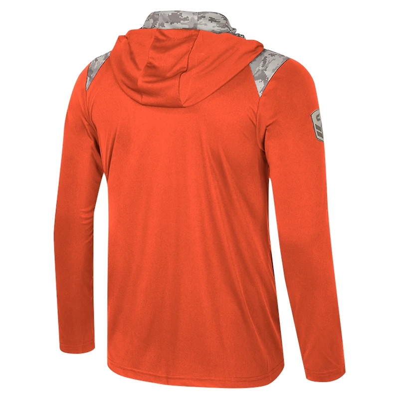 Veste à capuche glissière quart de tour OHT Military Appreciation des Tigers Clemson Orange Colosseum pour hommes
