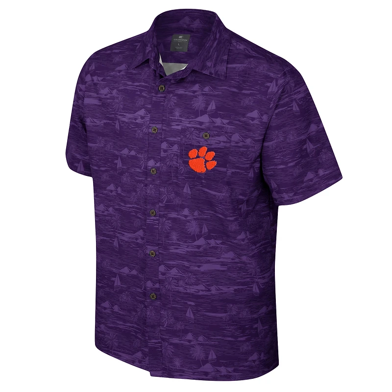 Chemise boutonnée Ozark Colosseum Orange Clemson Tigers pour hommes