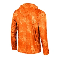 Haut à capuche léger quart de zip imprimé Colosseum Orange Clemson Tigers Palms pour hommes