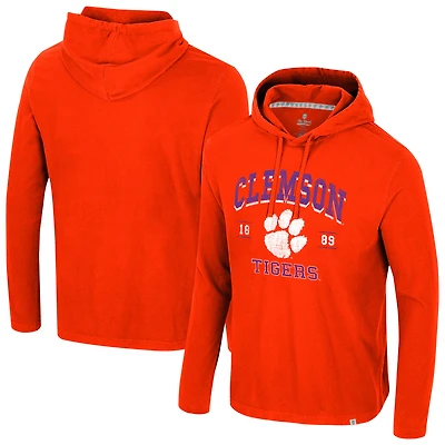 Sweat à capuche délavé orange Colosseum pour homme des Clemson Tigers Simoleans
