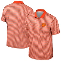 Polo rayé orange Colosseum pour homme des Clemson Tigers