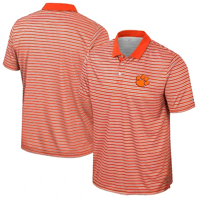 Polo rayé orange Colosseum pour homme des Clemson Tigers