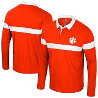 Men's Colosseum  Orange Clemson Tigers Too Cool For School Long Sleeve Polo