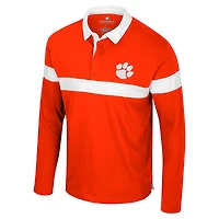 Men's Colosseum  Orange Clemson Tigers Too Cool For School Long Sleeve Polo