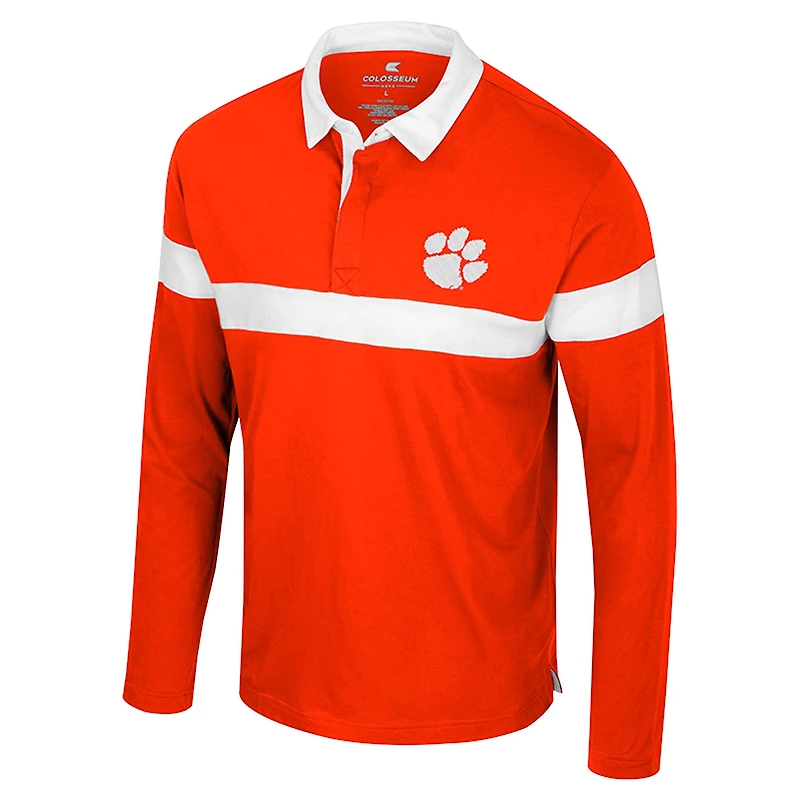 Polo à manches longues orange Colosseum pour homme Clemson Tigers Too Cool For School