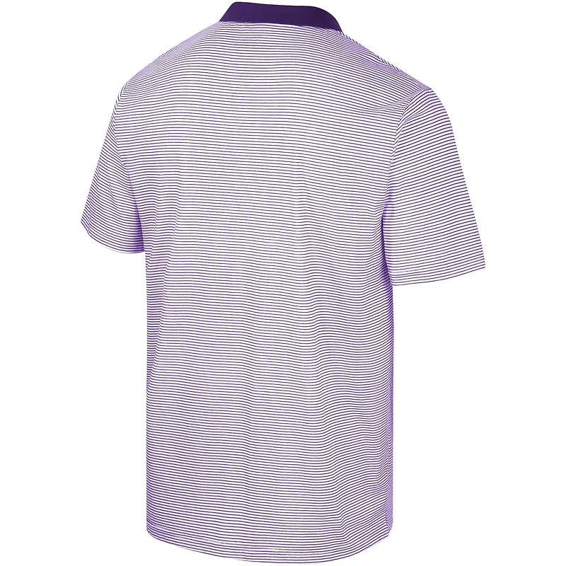 Polo Colosseum Homme Blanc Clemson Tigers Imprimé Stripe