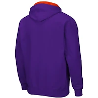 Sweat à capuche entièrement zippé Colosseum Purple Clemson Tigers Arch & Logo 3.0 pour homme