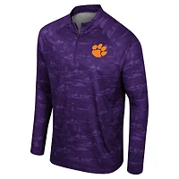Veste à quart de zip Colosseum Purple Clemson Tigers Carson Raglan pour hommes