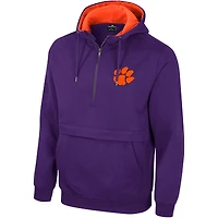Sweat à capuche demi-zippé Colosseum Purple Clemson Tigers pour hommes