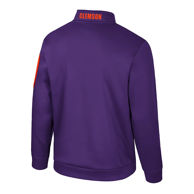 Men's Colosseum Purple Clemson Tigers Mainframe Quarter-Zip Fleece Jacket