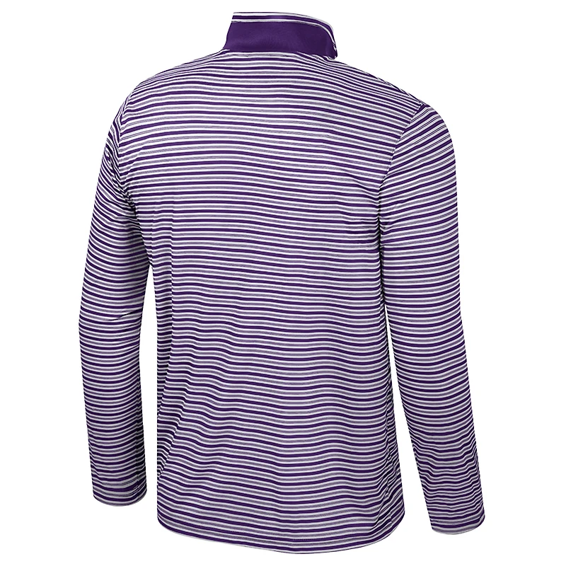 Haut rayé à glissière quart de tour violet Colosseum pour hommes des Clemson Tigers