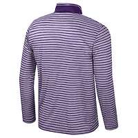 Haut rayé à glissière quart de tour violet Colosseum pour hommes des Clemson Tigers