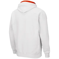 Sweat à capuche entièrement zippé Colosseum Clemson Tigers Arch & Logo 3.0 pour homme, blanc