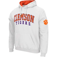 Men's Colosseum White Clemson Tigers Double Arch Pullover Hoodie