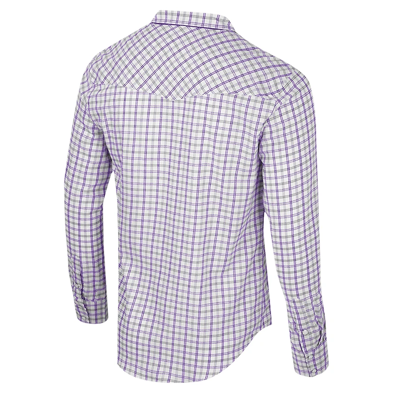 Chemise à manches longues et boutons-pression Colosseum x Wrangler White Clemson Tigers pour hommes