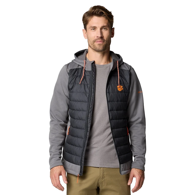 Men's Columbia  Black Clemson Tigers Out-Shield Hybrid Full-Zip Hoodie Jacket