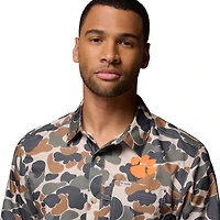 Chemise boutonnée Columbia Camo Clemson Tigers Super Slack Tide Omni-Wick pour homme