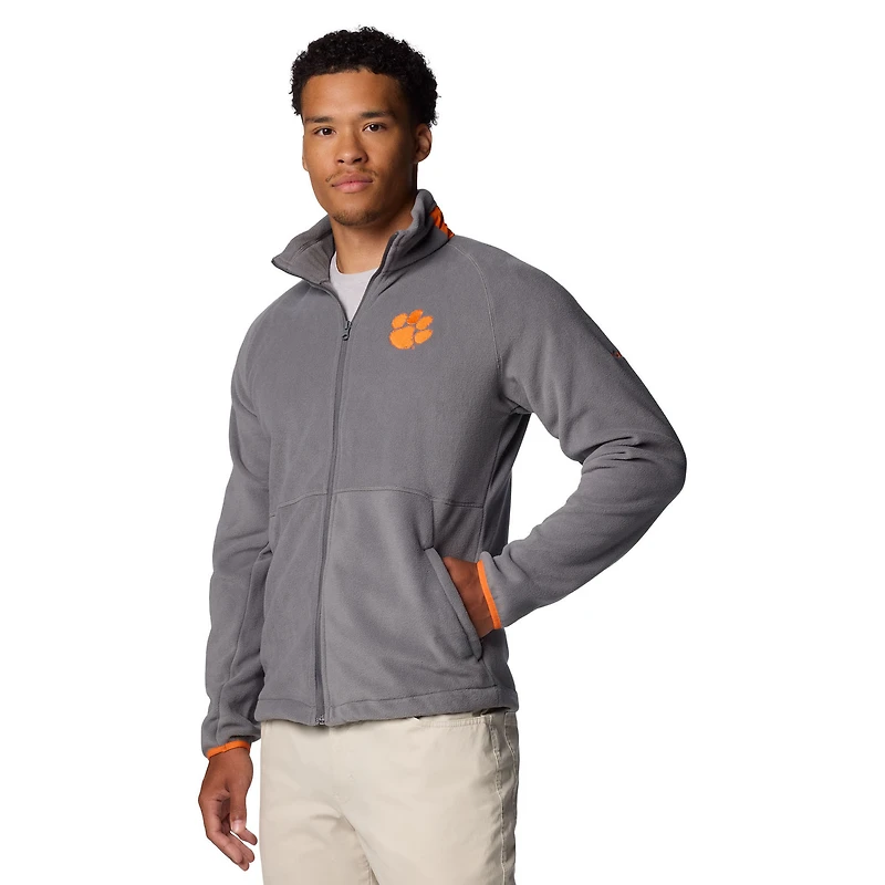 Men's Columbia  Gray Clemson Tigers Flanker IV Fleece Raglan Full-Zip Jacket
