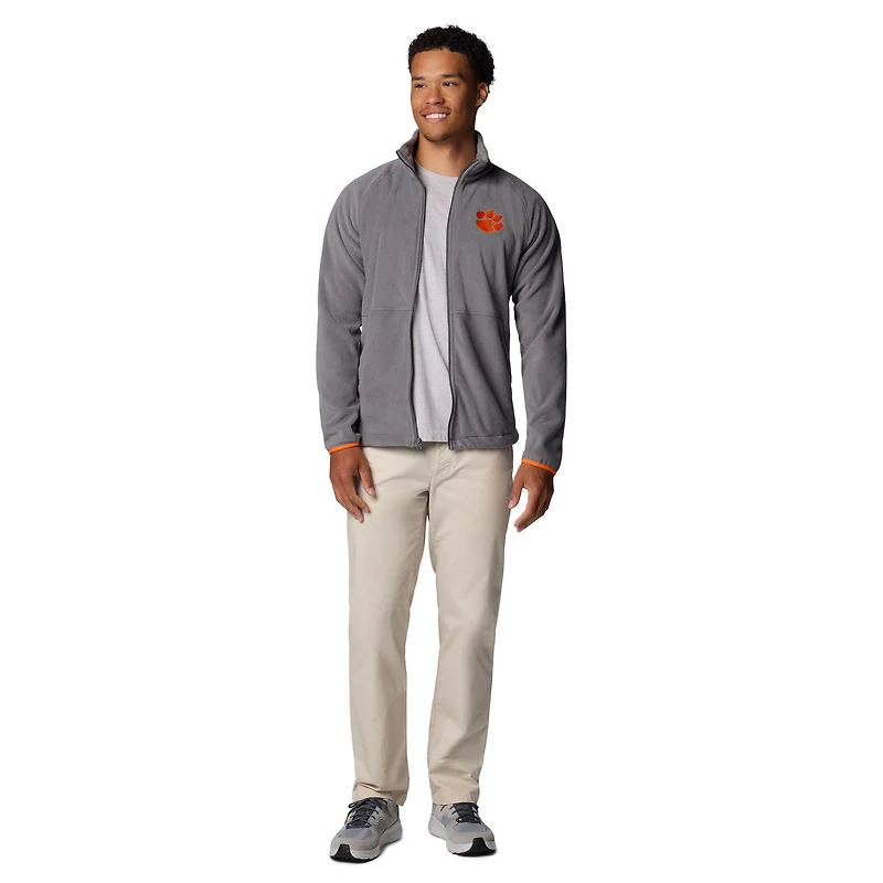 Men's Columbia  Gray Clemson Tigers Flanker IV Fleece Raglan Full-Zip Jacket