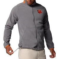 Men's Columbia  Gray Clemson Tigers Flanker IV Fleece Raglan Full-Zip Jacket