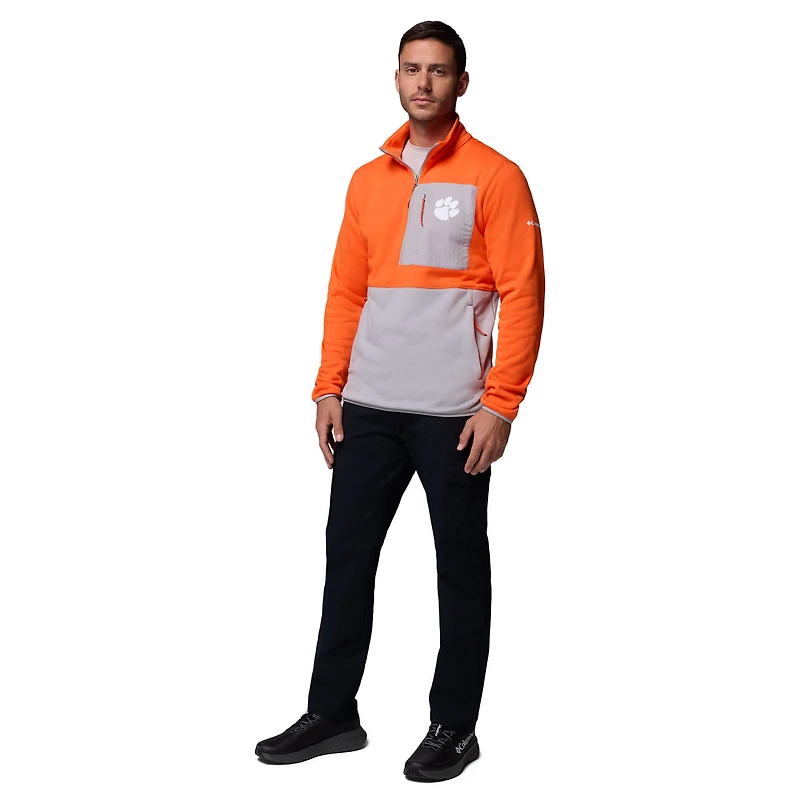 Pull-over demi-zip Omni-Wick orange/gris Columbia Clemson Tigers pour homme