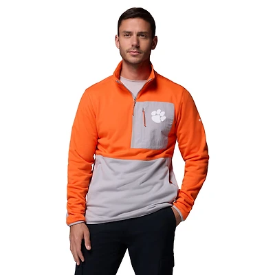 Pull-over demi-zip Omni-Wick orange/gris Columbia Clemson Tigers pour homme