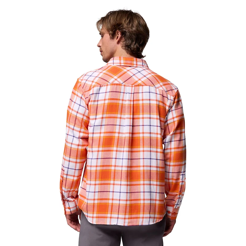 Men's Columbia  Orange Clemson Tigers Flare Gun Omni-Wick Flannel Long Sleeve Button-Up Shirt