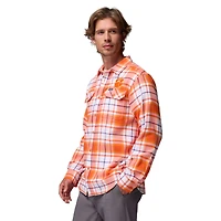 Men's Columbia  Orange Clemson Tigers Flare Gun Omni-Wick Flannel Long Sleeve Button-Up Shirt
