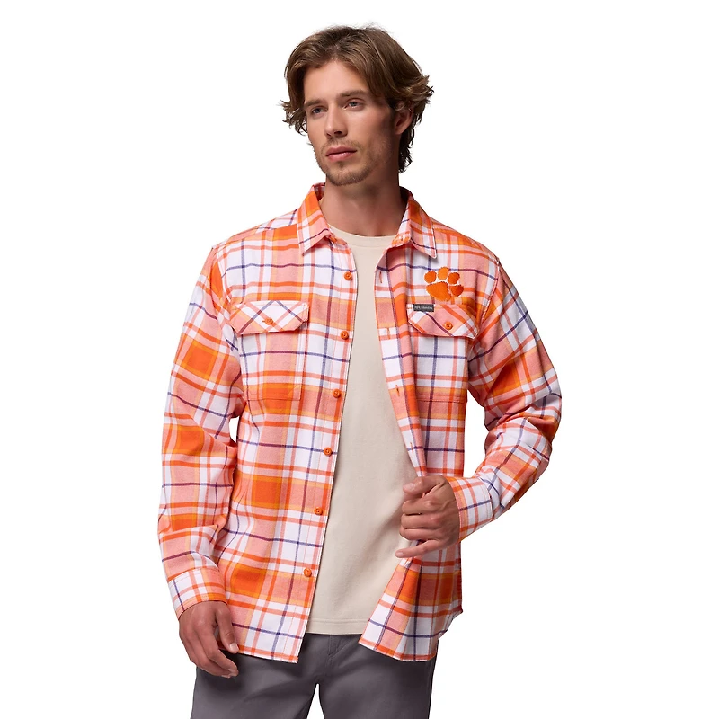 Men's Columbia  Orange Clemson Tigers Flare Gun Omni-Wick Flannel Long Sleeve Button-Up Shirt