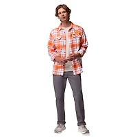 Chemise boutonnée à manches longues en flanelle Omni-Wick orange Clemson Tigers de Columbia pour homme