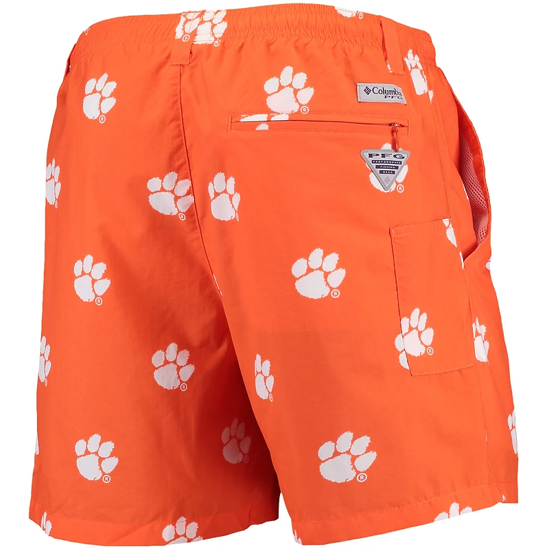 Columbia Orange Clemson Tigers PFG Backcast II Omni-Shade Short hybride pour homme