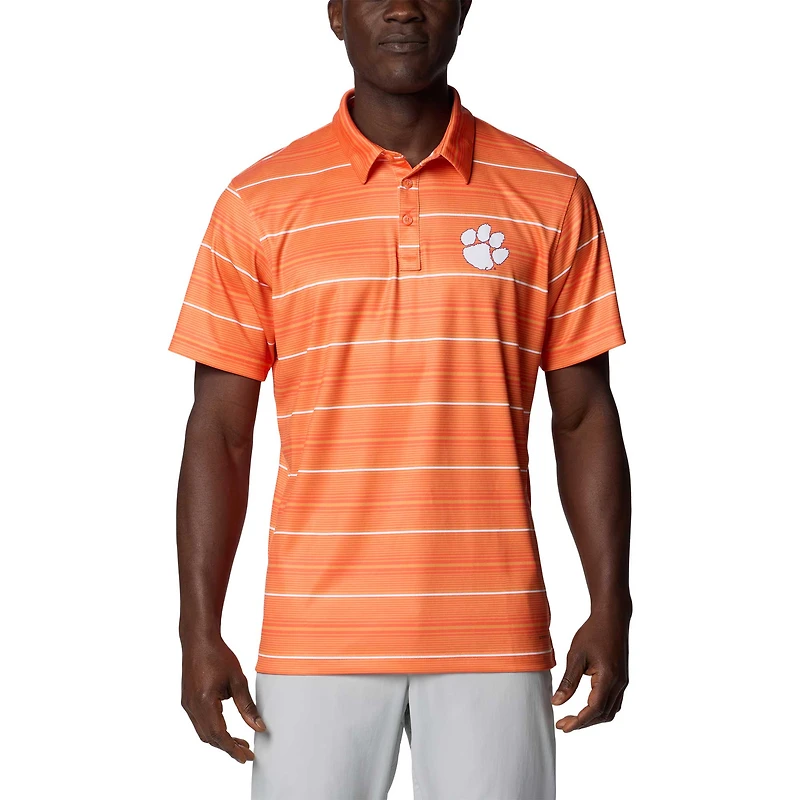 Polo à rayures Omni-Shade™ PFG Super Terminal Tackle™ pour homme des Tigers de Clemson Columbia Orange