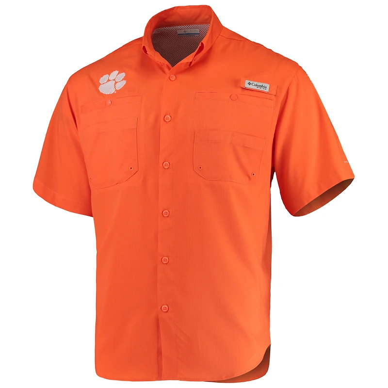 Men's Columbia Orange Clemson Tigers PFG Tamiami Shirt