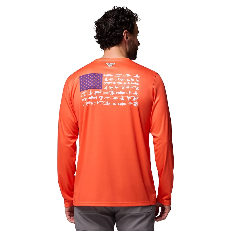 T-shirt à manches longues Columbia Orange Clemson Tigers PHG Terminal Shot pour homme