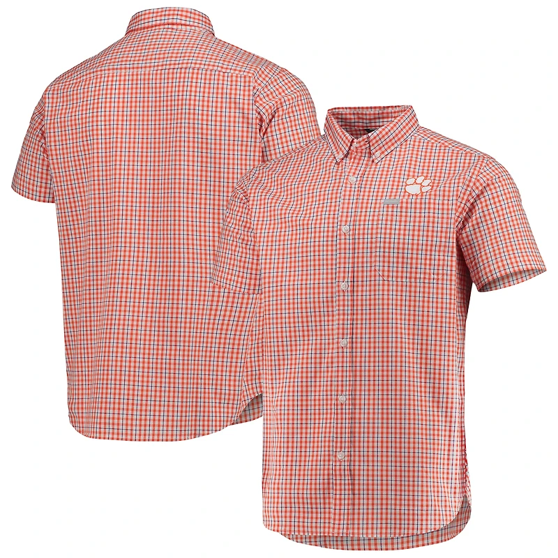 Chemise boutonnée à logo Rapid Rivers des Clemson Tigers de Columbia orange pour homme