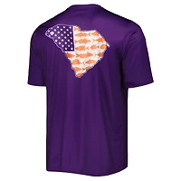 Men's Columbia Purple Clemson Tigers Terminal Tackle State Omni-Shade T-Shirt