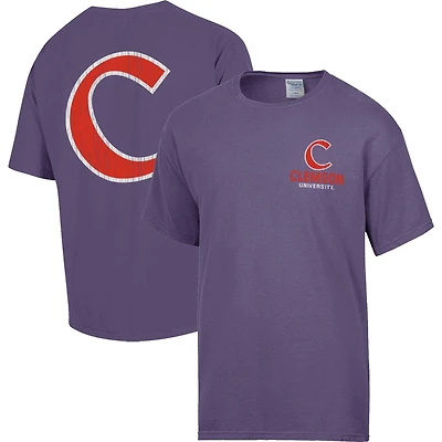 T-shirt avec logo vintage des Clemson Tigers violet délavé confortable pour hommes
