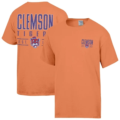 T-shirt orange ComfortWash pour homme, grand nom des Clemson Tigers