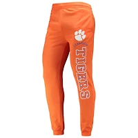 Ensemble pyjama à capuche et jogging manches longues pour homme Concepts Sport Orange/Anthracite chiné des Clemson Tigers