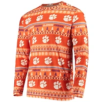Concepts Sport Orange Clemson Tigers Ugly Sweater Knit Ensemble haut et pantalon à manches longues