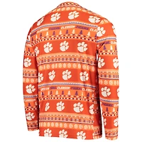 Men's Concepts Sport Orange Clemson Tigers Ugly Sweater Knit Long Sleeve Top and Pant Set